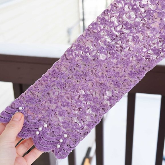 【SOLD】Purple Lace Qipao Midi A-Line Dress - Chinese Traditional Cheongsam - Picture 3 of 6